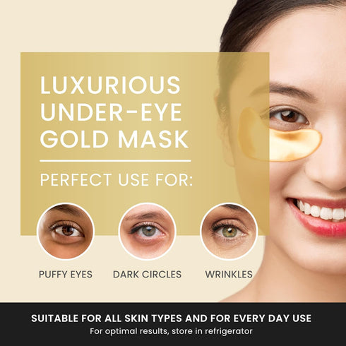 24K Gold Under Eye Patches , Eye Mask ,Eye Patches for Puffy Eyes and Dark Circles , Eye Masks Skincare, Under Eye Pads for Puffiness and Treatmen...