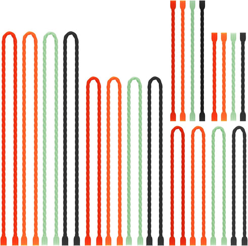 Gesipor 20 PCS Silicone Cable Ties - Reusable Rubber Twist Ties Bendable Cable Ties for Bundling and Holding, All Purpose Cord Tie for Indoor and ...
