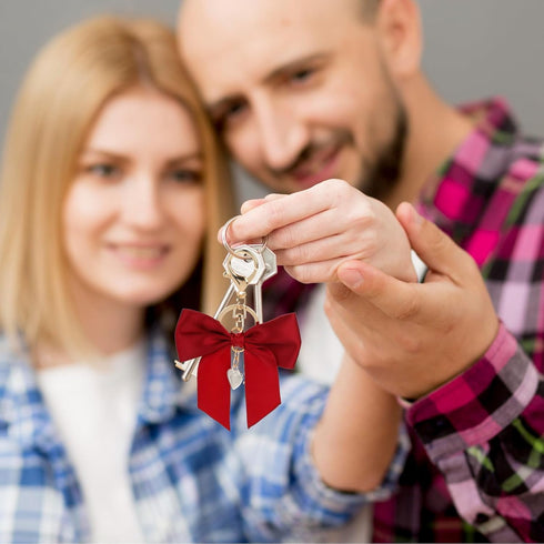 3 Pack Bow Purse Charms Bag Charms for Handbag, Bow Keychain for Purse, Black Red White Bowknot Key Chain, Cute Car Key Chain Bag Charms Purse Cha...