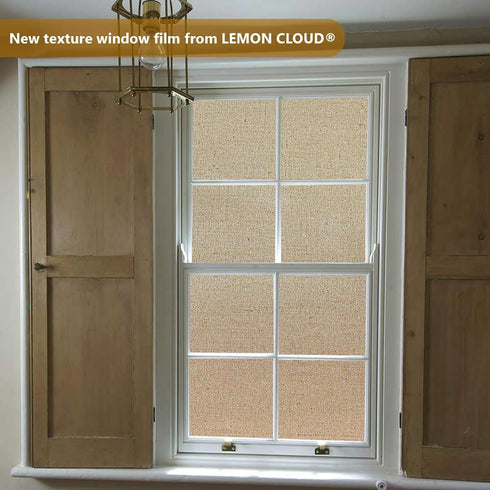 LEMON CLOUD Window Film No Adhesive Removable,Decorative Privacy Window Film,Texture Privacy Glass Film for Bathroom Office Home (17.5x78.7inches,...