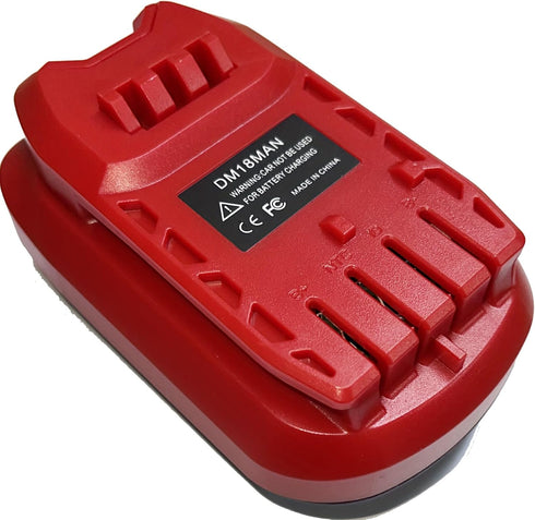 DM18MAN Battery Adapter for Craftsman 20V Cordless Tools, Convert Dewalt 18V/20V Max XR Li-ion Battery or Milwaukee M18 18V Li-ion Battery to Craf...
