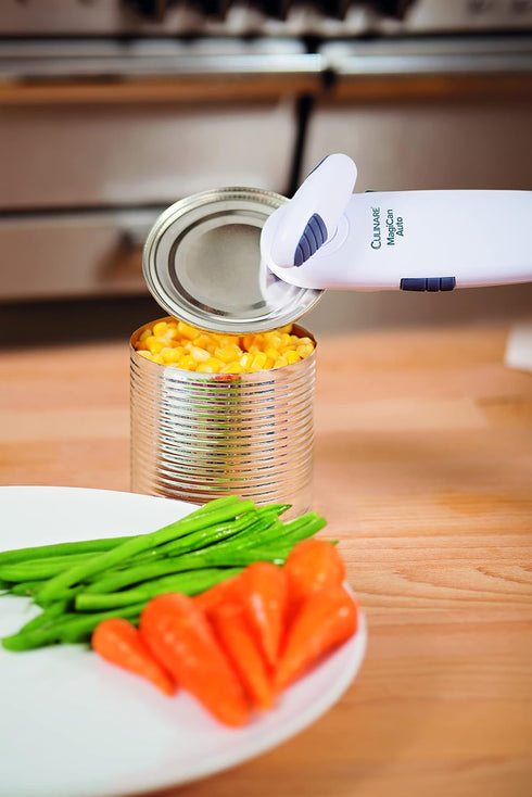 C10011 MagiCan Auto 2 Can Opener - Manual opener with a patented cutting system and a strong clamp mechanism for single-hand use, in white, 20 x 5...