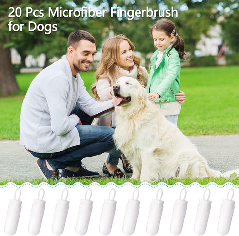 20 Pcs Microfiber Fingerbrush for Dogs Soft Finger Toothbrush Pet Dental Finger Brush for Dog Cat Teeth Cleaning Remove Plaque and Tartar...