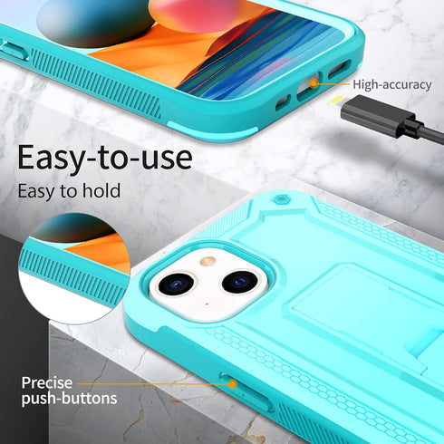 URBANITE for iPhone 13 Case with Kickstand, Military Grade Shockproof Protection Cover with Screen Protector Compatible with Apple iPhone 13 6.1 I...