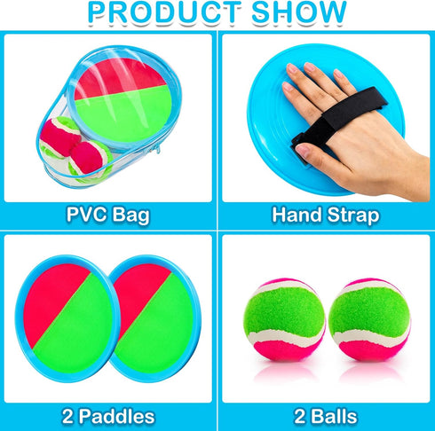 Toss and Catch Ball Set Kids Toys Outdoor Toys Beach Toys Pool Toys Ball Catch Sets Classic Outdoor Games Beach Games Yard Games for 3 4 5 6 7 8 9...