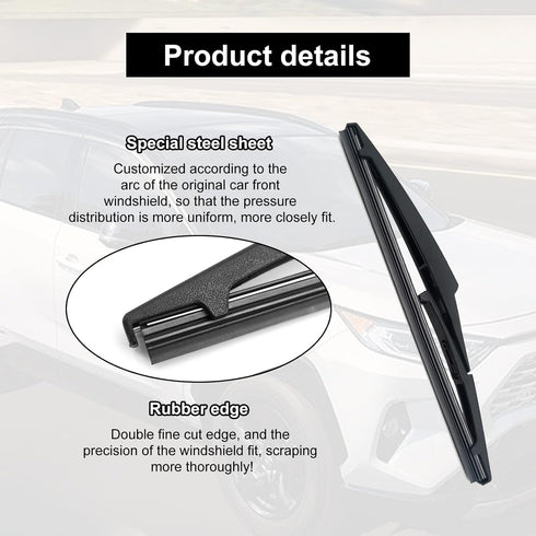 Rear Wiper Blade Compatible with Toyota RAV4 Rear Wiper Blade 2013-2018, 85242-42040 Back Windshield Rear Wiper Blade Replacement, 10 inch Rear Wi...