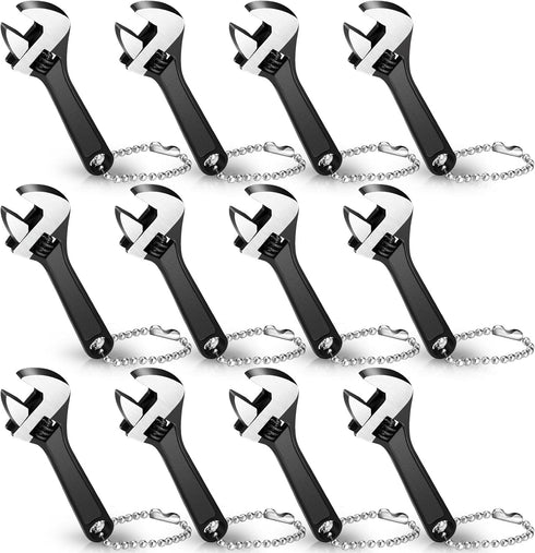 Chumia 12 Pieces Adjustable Hand Wrench Black Spanner Wrench Size Adjustable Spanner Hand Knurl Tool Adjustable Wrench Wide Jaw Wrench Repair Hand...