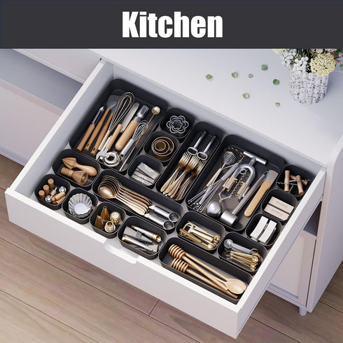 Plastic Drawer Organizers, 10 PCS Drawer Organizer Bins, Bathroom and Vanity Organizer Plastic Tray, Makeup organizer and storage for Makeup, Bedr...