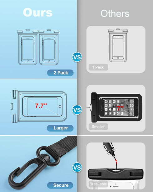 3-Pack Waterproof Phone Pouch, Cruise Ship 2024 Essentials Must Haves Dry Bag for Vacation Beach Travel Kayak Summer Accessories, Water Proof Case...