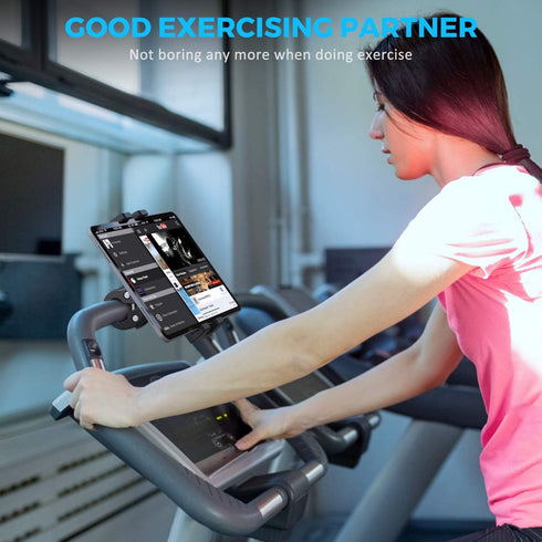 KDD Spin Bike Tablet Holder Mount, Phone iPad Holder Stand Exercise Bike Handlebar Mount for Stationary Bicycle, Treadmill, Microphone Stand, Fit ...