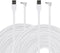 LEFXMOPHY 2-Pack 20ft Power Cord for Wyze Cam Pan V3 Extension Cable 90 Degree L-Shape Connector Micro USB Right Angle White Charging Wire......