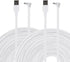 LEFXMOPHY 2-Pack 20ft Power Cord for Wyze Cam Pan V3 Extension Cable 90 Degree L-Shape Connector Micro USB Right Angle White Charging Wire......