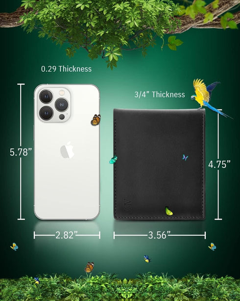 Vegan Leather Bifold Wallets For Men - Cruelty Free Non Leather Mens Wallet With ID Window RFID Gifts For Him...