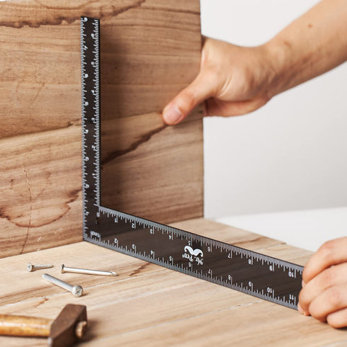 Mr. Pen- Carpenter Square, Framing Square, 8 inch x 12 inch, Carpenters Square, Right Angle Ruler, Framing Tools, L Shape Ruler, Metal Square, Ste...