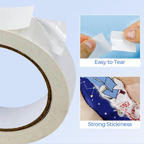 PLANTIONAL Double-Sided Sticky Fabric Tape, Two Rolls No Sewing, Gluing, or Ironing Stitch Witchery Adhesive Cloth Tape...