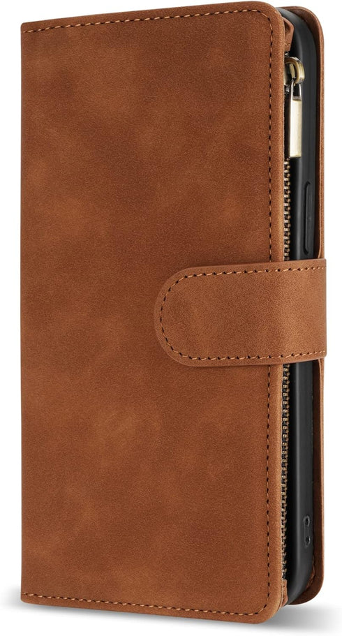 ZZXX for iPhone 12 Mini Wallet Case with Card Slot Premium Soft PU Leather Zipper Flip Folio Wallet with Wrist Strap Kickstand Protective for iPho...