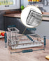 Consumest Sink Caddy-Kitchen Sponge Holder + Dish Brush Holder for Kitchen Sink, Sink Organizer with Drip Tray for Countertop Stainless Steel Rust...