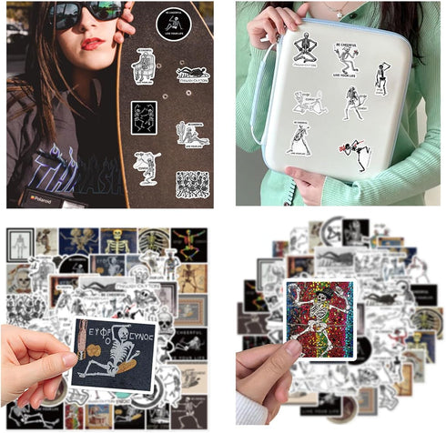 Skull Sticker,62Pcs Skeleton Stickers for Kids -Halloween Sticker Waterproof Vinyl Stickers for Adults Teens Spooky Stickers Stickers for Doodles ...