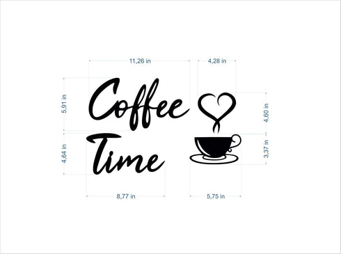 4eN Coffee Time Modern Wall Art & Sign Set - Wooden MDF, 4 Pieces for Kitchen & Cafe...
