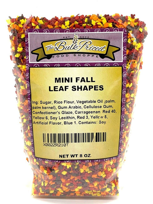 Mini Fall Leaf Shaped Sprinkles, Mixed Fall Colors, Bulk Size (8 OZ. Resealable Zip Lock Stand Up Bag)...