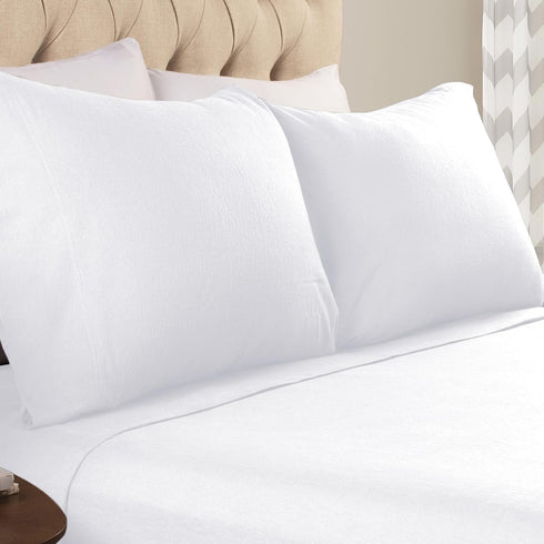 Superior Flannel Cotton Pillowcase Bedding Set, Set Includes: 2 Pillow Covers, Solid Contemporary Bedroom Accent, Modern Traditional Soft, Breatha...