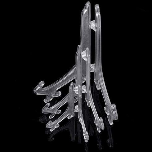 6-Pack Plastic Easels, 4/6/8 Inches Clear Easel Display Stand/Plate Holders to Display Pictures, Items...