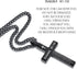 Inspirational Bible Verse Cross Necklace for Men Boys, Stainless Steel Plain Black Silver Cross Pendant Necklace for Men 20-24 Inches Curb Chain F...