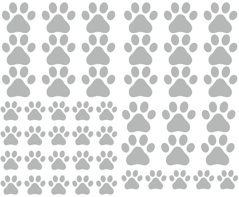 49 Pieces/Set Dog Paws Wall Decals Vinyl Pawprints Sticker Animal Footprint Wall Art Decoration for Kids Boy Girl Baby Nursery Bedroom Living Room...