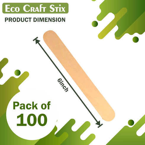 6" Jumbo Wooden Craft/Popsicle Sticks/DIY Craft Projects- Pack of 100ct...
