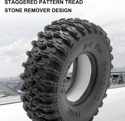 OGRC 1.0 Crawler Tires Super Soft and Sticky with Dual Stage Foam 1.0 RC Tires for SCX24 Gladiator Bronco C10 JLU Deadbolt B17 FCX24 - A/T Pro...
