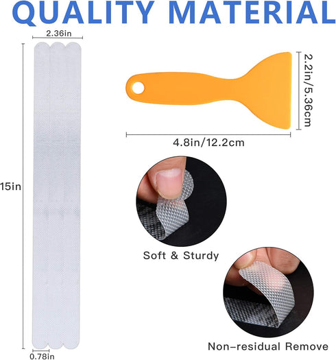 Supkiir Bathtub Non Slip Stickers, 24 PCS Anti Slip Adhesive Shower Treads with Scraper for Bath, Tub, Shower, Pool, Stairs, Ladders, Kitchen, 15’...