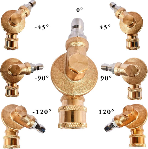 8 Pack 7 Angles Pressure Washer Pivoting Coupler Attachment Accessories Kit 1/4”Quick Connect 240 Degree Rotation,7 Power Washer Spray Nozzle Tips...