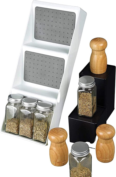 knc Spice Rack Organizer for Drawer, Kitchen Pantry and Counter DrawerStore Spice Bottles Holder for Garlic, Salt, Pepper Spice Jars, Seasonings -...