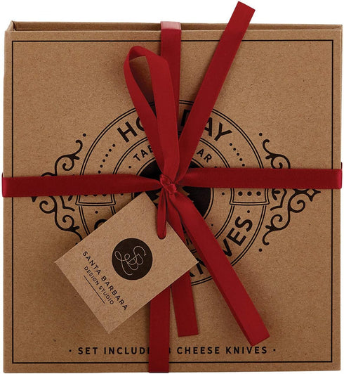 Santa Barbara Design Studio Gift Set Kitchen Essentials Holiday Collection Kraft Cardboard Book Gift Box, 3-Pieces, Cheese Knives...