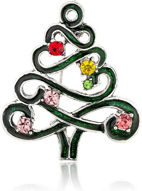 2021 Christmas Gifts Brooch, Rhinestone Crystal Christmas Brooch Pins for Xmas Holiday Party Celebration...