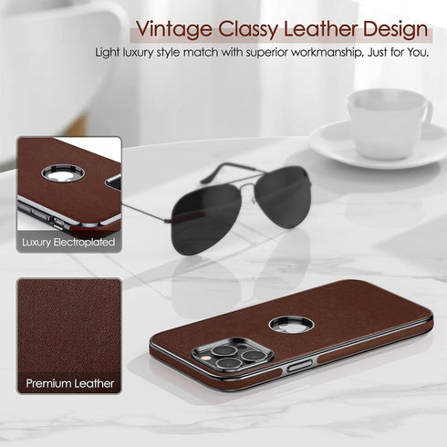 LOHASIC for iPhone 13 Pro Case, Premium Leather Slim Luxury PU Soft Flexible Bumper Rugged Non-Slip Grip Shockproof Protective Cover Men Women Pho...
