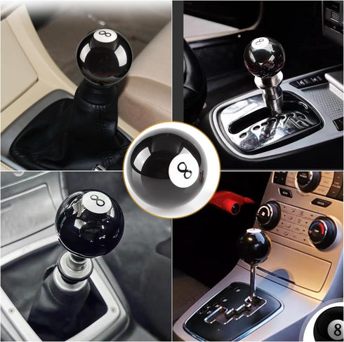 1 PC Car Gear Stick Handle, 2.16" Personalized Billiard Ball 8-Shaped Manual Shift Handle, General Automobile Modification Accessory, for Most Man...