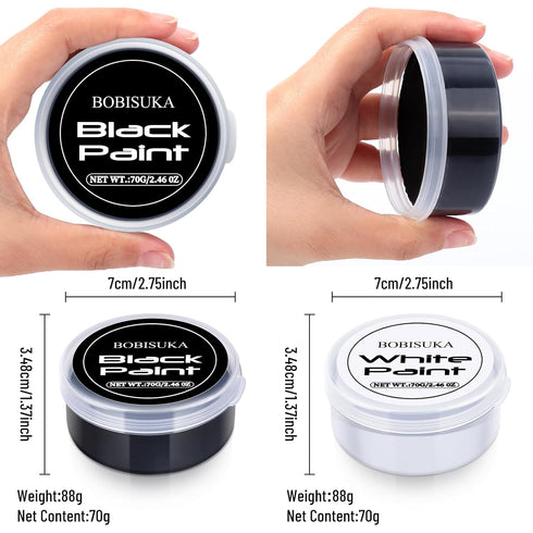 BOBISUKA Halloween Black and White Face Body Paint Oil Based Face Painting Kit for Adult Non Toxic Large Capacity Facepaint for Cosplay Clown Skel...