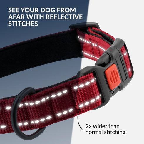 CollarDirect Reflective Dog Collar for a Small, Medium, Large Dog or Puppy with a Quick Release Buckle - Boy and Girl - Nylon Suitable for Swimmin...