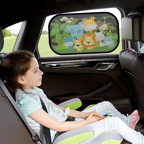 MOVINPE Car Sun Shade for Baby Kids 2 Pack Static Cling Side Window Car 80GSM Rear Sunshades Universal with 8 Suction Cups and Storage Bag - Sun G...