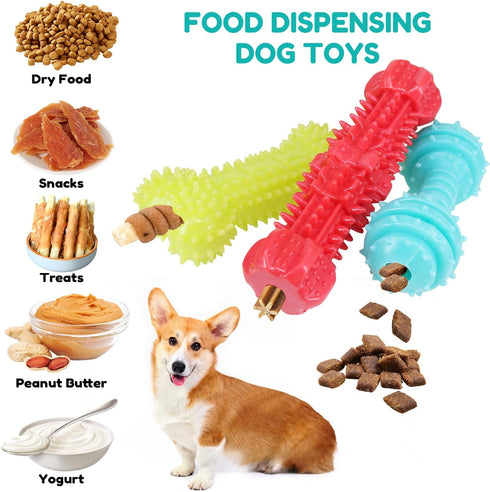 Puppy Chew Toys for Teething, Puppy Toys 6 Pack, Dog Toys for Small Dogs, Squeaky Dog Toy, Puppy Teething Toys for Teeth Cleaning & Gum Massage, A...