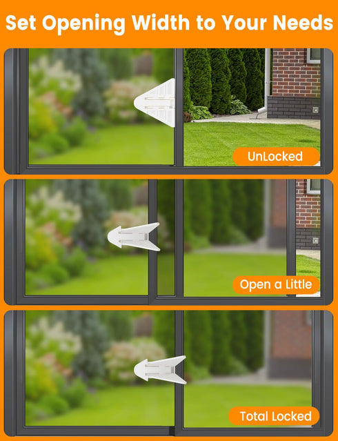 4PACK Sliding Glass Door Lock, Baby Proofing Window Door Locks Security Bar, Baby Child Safety Products Kits Locks, Slide Window Locks for Kids Pa...
