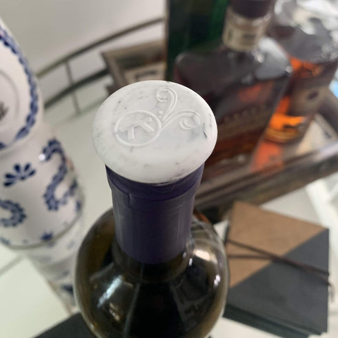 Outset B320 Silicone Wine Bottle Stoppers, White Marble, Small...