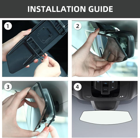 Car Rearview Mirror,Panoramic Wide Angle Reduce Blind Spots 12.6inch HD Universal Interior Rear Mirror for Cars,SUVs,Trucks,Vehicles White...