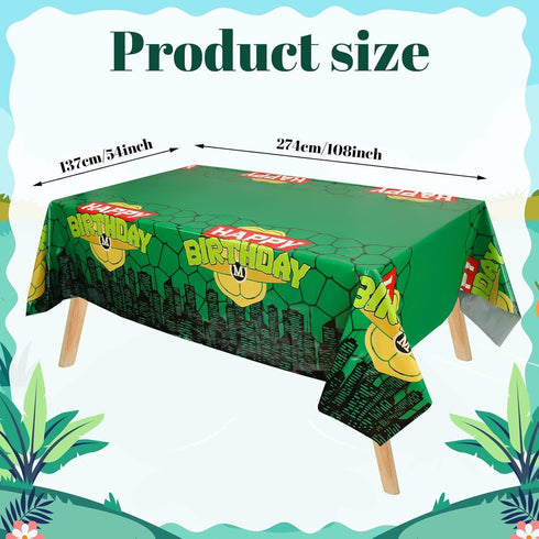 Turtle Party Tablecloth, 54x108in Cartoon Turtle Theme Table Cover Disposable Waterproof Dessert Table Cover Video Game Cartoon Turtle Theme Party...