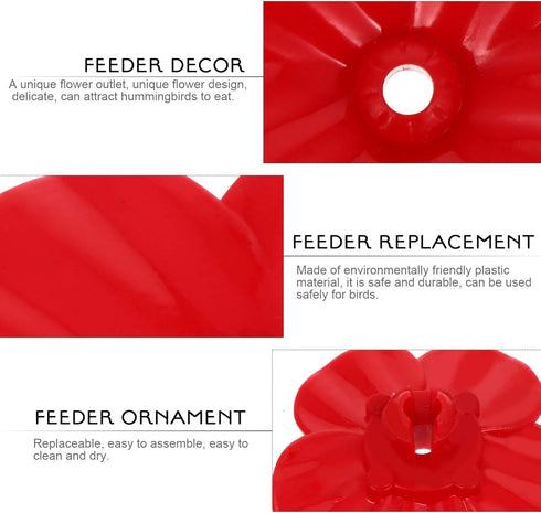 DOITOOL 25pcs Hummingbird Feeder Replacement Flowers - Hummingbird Replacement Flowers Hummingbird Feeder Parts - Hummingbird Feeder Replacement P...