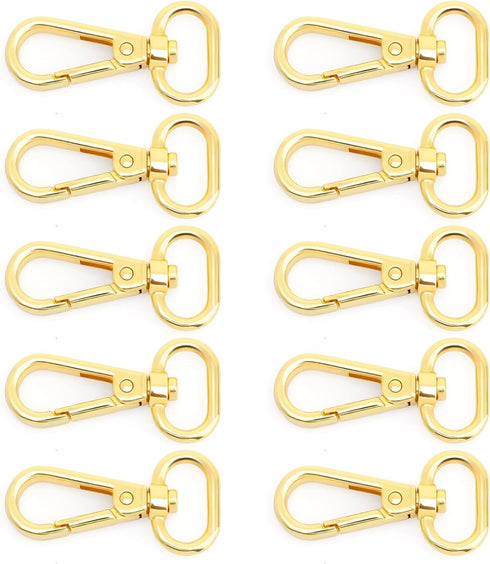 CRAFTMEMORE 2 Sets 1" Swivel Snap Hooks Lobster Clasp Push Gate Fashion Clips with 1" D Rings Bag Craft Accessories FSD2 (Gold, 1 Inch)...