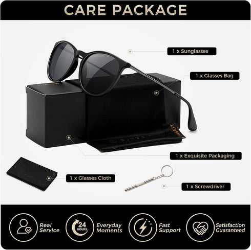 SUNGAIT Premium Vintage Round Sunglasses for Women Men Classic Retro Trendy Style...