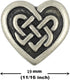 Bezelry 12 Pieces Celtic Heart Love Knot Metal Shank Buttons. 19mm (11/16 inch) (Antique Silver)...