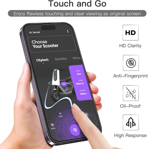 JETech Full Coverage Screen Protector for iPhone 14 Pro 6.1-Inch, Black Edge Tempered Glass Film with Easy Installation Tool, Case-Friendly, HD Cl...